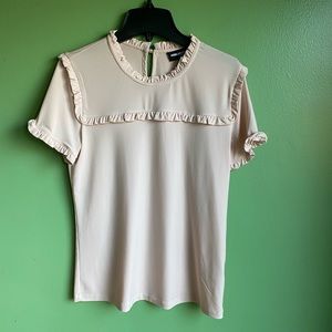 Karl Lagerfeld blush pink top.